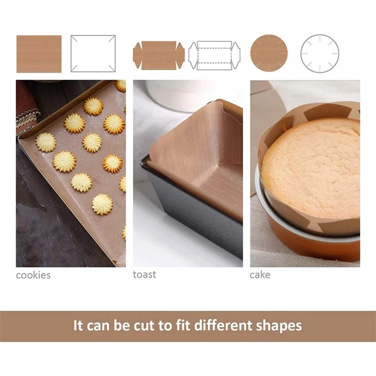 33*33cm Reusable Baking Sheet for Square Baking Pan Non-stick Cake Mold Liner (BPA Free, No FDA Certificate)