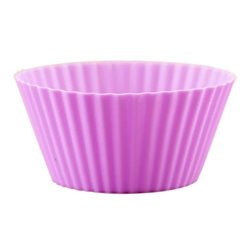 10Pcs 7cm Silicone Small Cake Cup Tart Muffin Cupcake Mold Kitchen Baking Molds (BPA-Free, No FDA Certificate) - Random Color