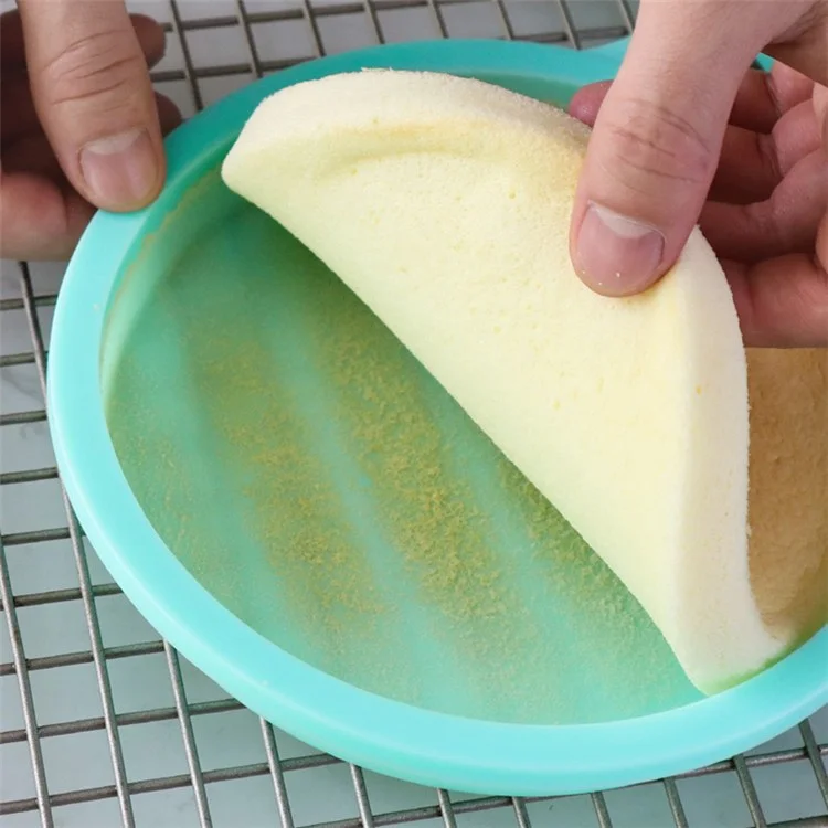 Molde de Silicona Redondo de 8 Pulgadas para Pastel Chiffon Molde para Hornear en la Cocina (Sin Certificación FDA, Libre de BPA) - Azul