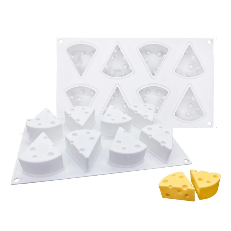 Molde de Silicone para Bolo de Mousse de Queijo 8-Grid, Molde de Baking DIY Soap Scented Candle (Livre de BPA, Sem Certificado da FDA)