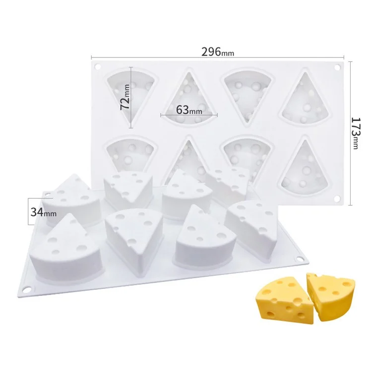 Molde de Silicone para Bolo de Mousse de Queijo 8-Grid, Molde de Baking DIY Soap Scented Candle (Livre de BPA, Sem Certificado da FDA)
