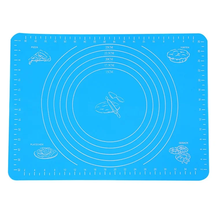 70x50CM Non-stick Silicone Rolling Dough Pastry Mat Anti-Slip Bottom Design Desktop Pad for Home (BPA-Free, No FDA Certified) - Blue