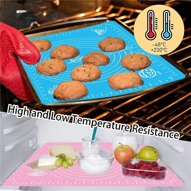 70x50CM Non-stick Silicone Rolling Dough Pastry Mat Anti-Slip Bottom Design Desktop Pad for Home (BPA-Free, No FDA Certified) - Blue