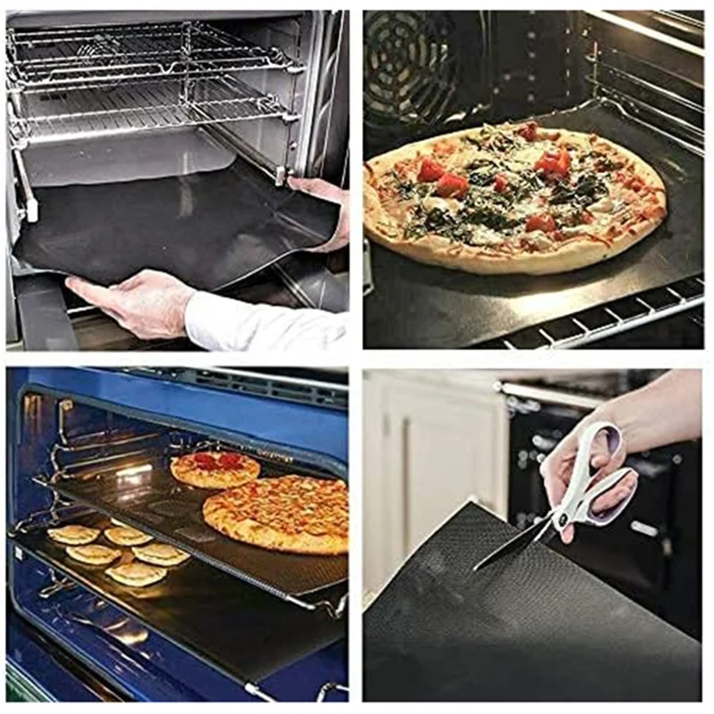 5PCS 33CMx40CMx0.2MM BBQ Grill Mats Non-Stick PTFE Fiberglass Grilling Liners Pads (BPA-Free, No FDA Certified)