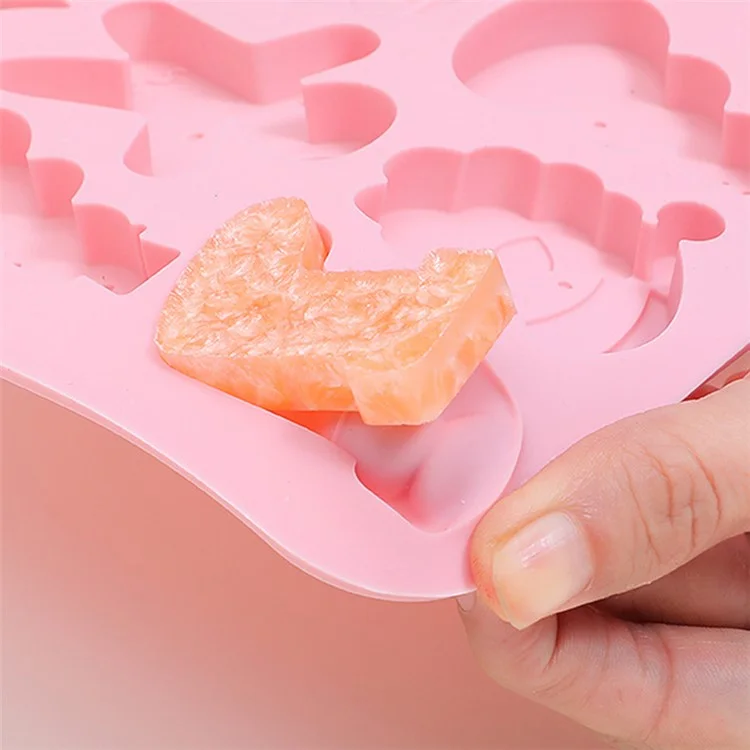 10 Grids Silicone Mold Christmas Chocolate Mold DIY Cake Decorating Kitchen Baking Tool (No FDA Certificate) - Pink
