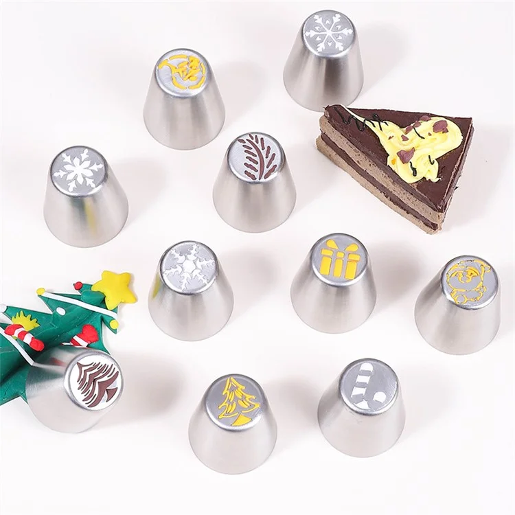 15Pcs / Set Christmas Icing Piping Nozzles with Cream Pastry Bag for Cake DIY Decorating (No FDA Certificate)