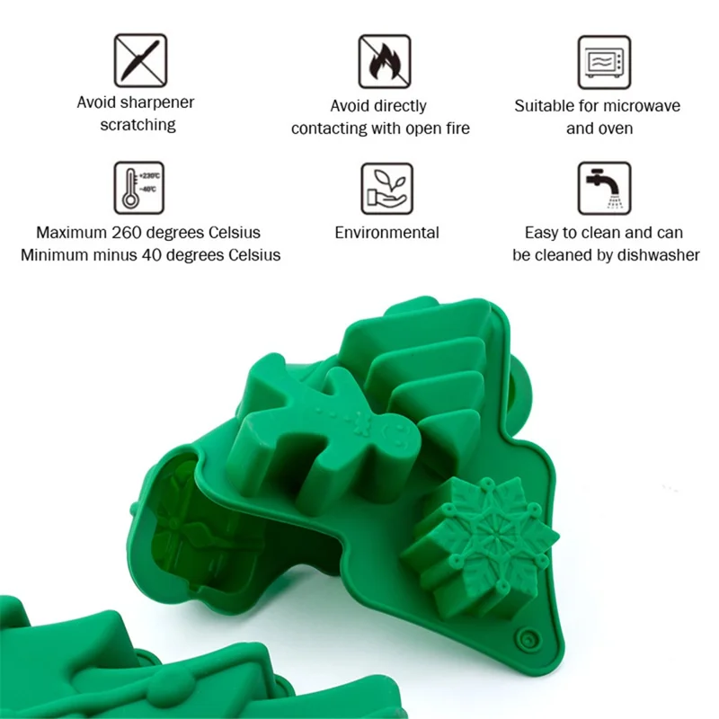 Christmas Silicone Mold Kitchen Chocolate Tray DIY Decoration Cake Baking Tool (No FDA Certificate) - Christmas Socks+Bell