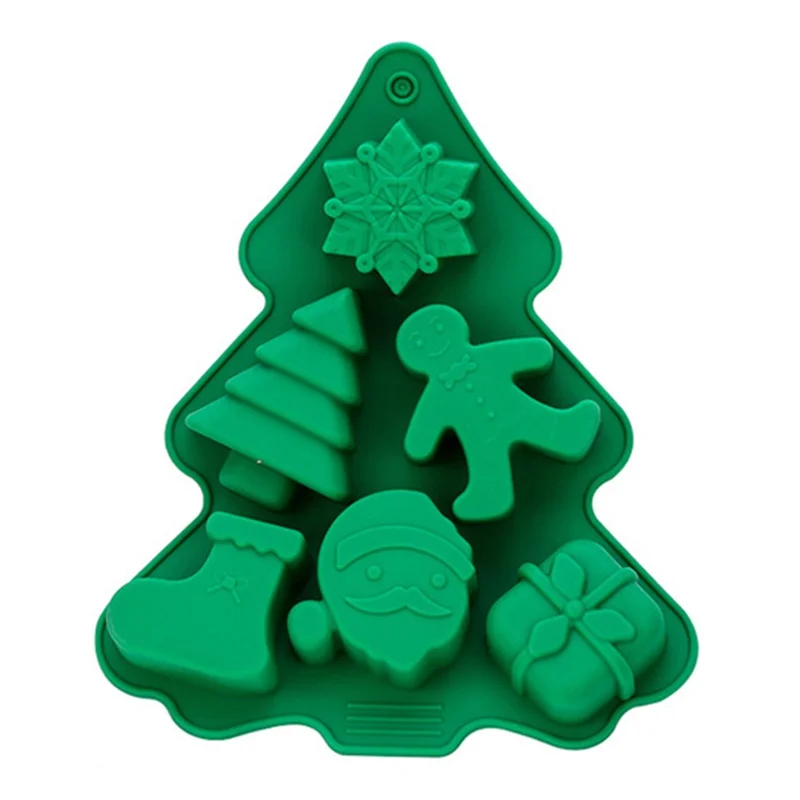 Christmas Silicone Mold Kitchen Chocolate Tray DIY Decoration Cake Baking Tool (No FDA Certificate) - Christmas Tree+Mixed Style