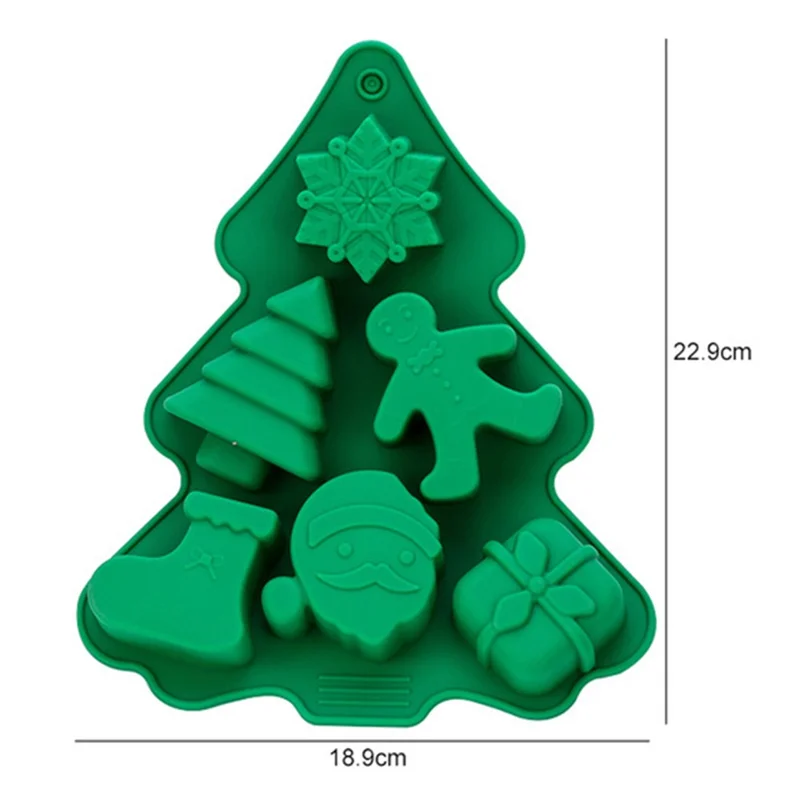 Christmas Silicone Mold Kitchen Chocolate Tray DIY Decoration Cake Baking Tool (No FDA Certificate) - Christmas Tree+Mixed Style