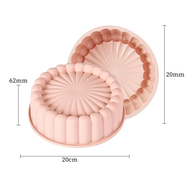 Forma de Flor Assadeira de Silicone Bandeja Redonda Molde de Pão Mousse Bolo (Sem BPA, Sem Certificação FDA) - Bege