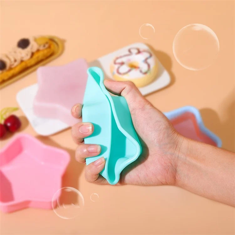 3D-Stern-förmige Weihnachts-Silikon-Backform für Mousse-Kuchen, Schokolade, Gelee (BPA-frei, nicht FDA-zertifiziert) - Pink