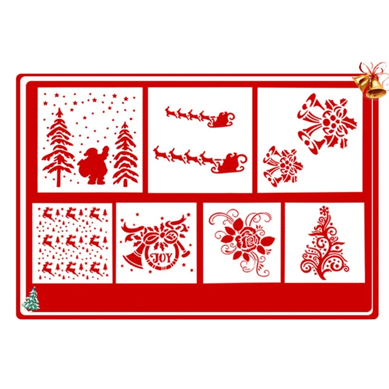 Christmas Fondant Cookie Spray Stencil Hollow Template Frosting Biscuits Mold Cake Decorating Tool (No FDA Certificate) - Style 22