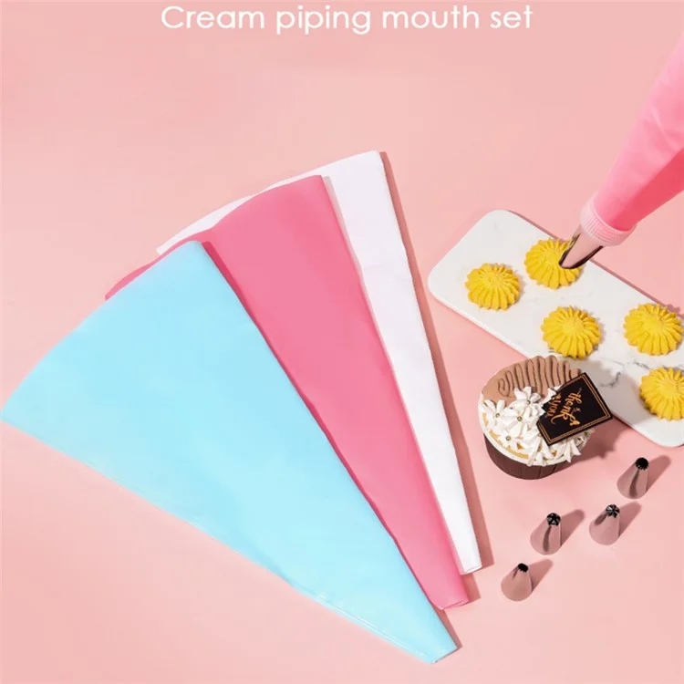 29Pcs  /  Set Christmas Cake DIY Tool Icing Piping Nozzles with Cream Pastry Bag Scrapers (No FDA Certificate) - Pink