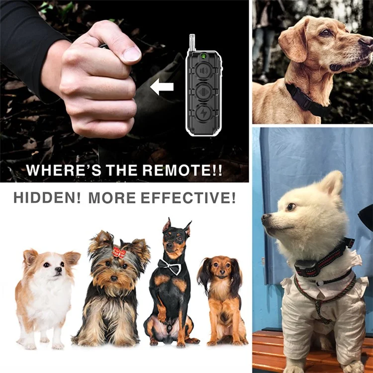 DB61 Remote Control Electronic Vibration Pet Dog Training Collar - Black