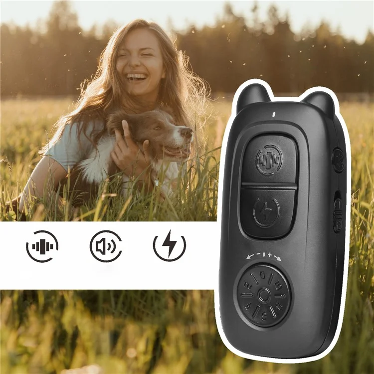 DOBE DB800 Anti Bark Training Collar Pet Dog Barking Control Device (1 Remote+1 Receiver) - Black
