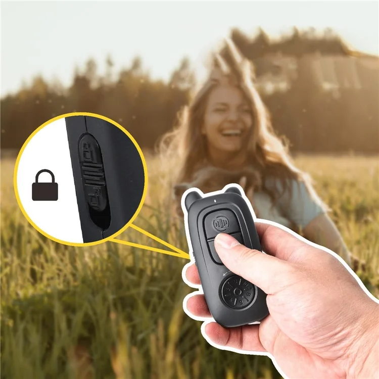 DOBE DB800 Anti Bark Training Collar Pet Dog Barking Control Device (1 Remote+1 Receiver) - Black