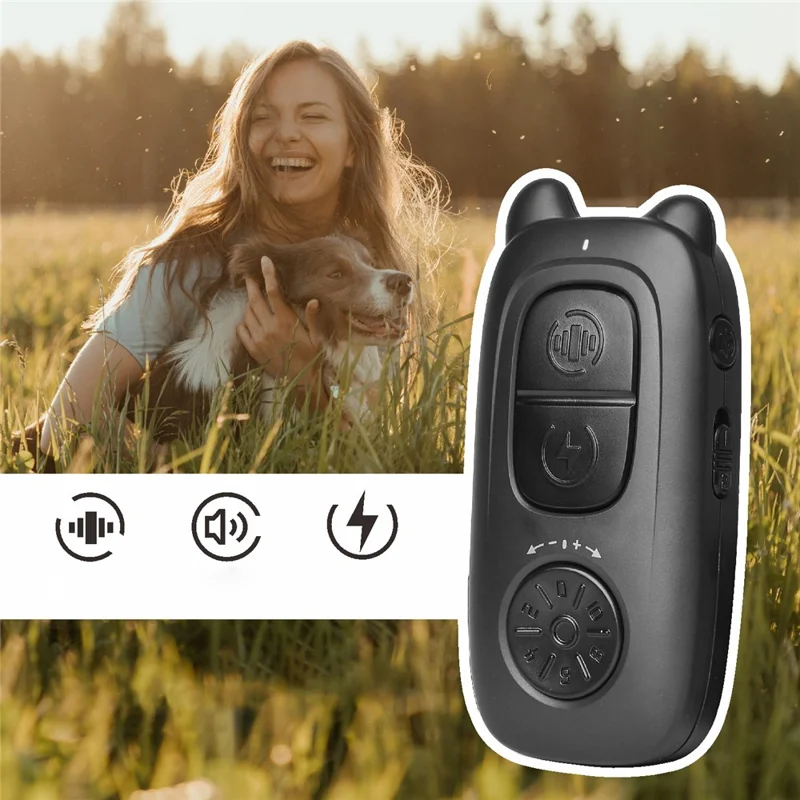 DOBE DB800 Anti Bark Training Collar Pet Dog Barking Control Device (1 Remote+1 Receiver) - Blue