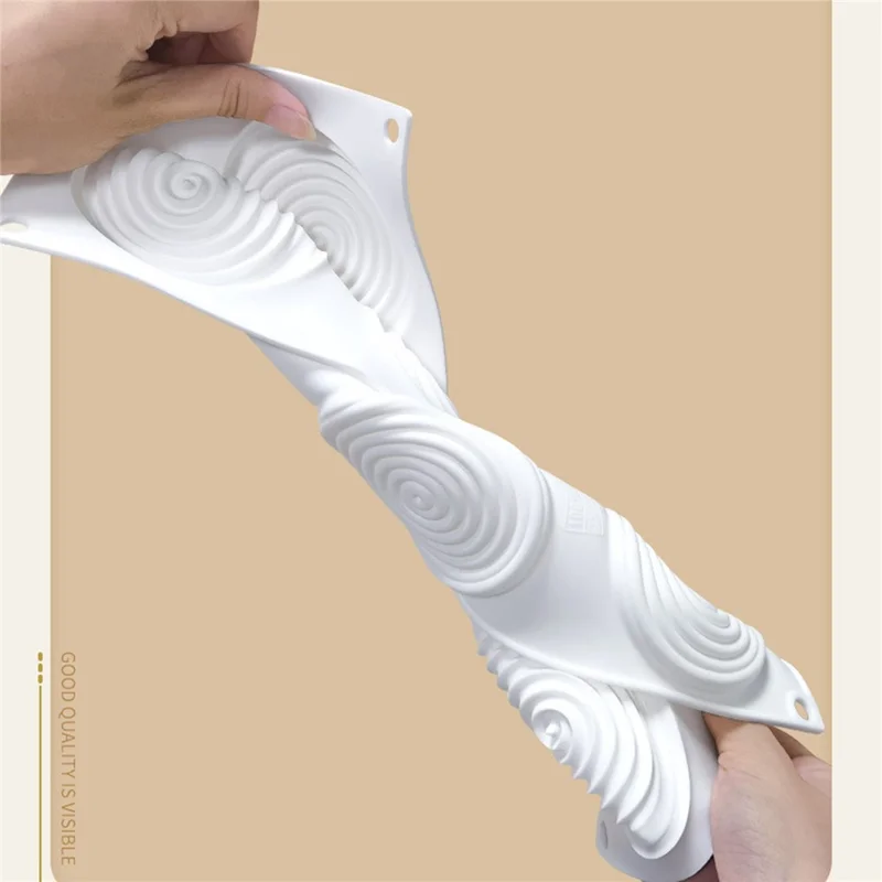 Molde de Bolo de Mousse com Formato de Espiral de Mosquito de 6 Células, Silicone para Decoração de Bolos DIY (Sem Certificado da FDA, Livre de BPA)
