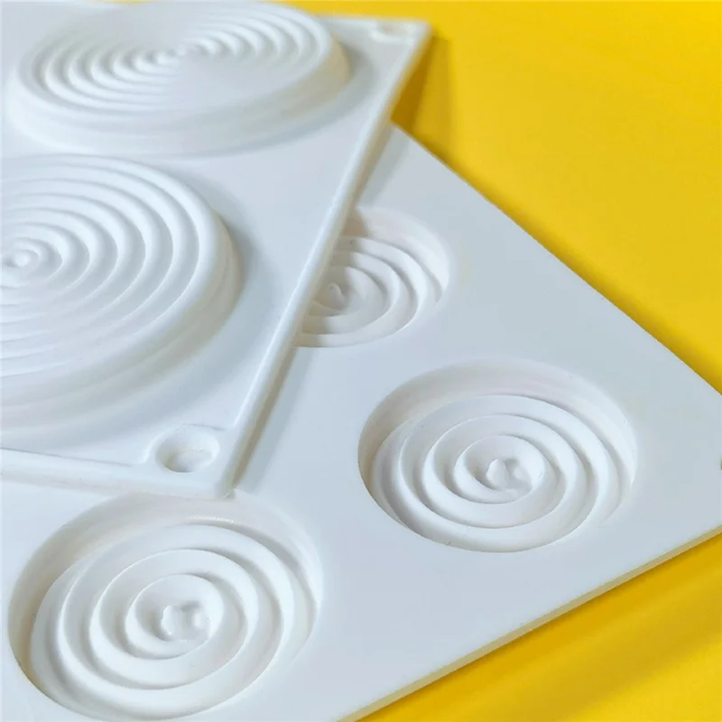 Molde de Bolo de Mousse com Formato de Espiral de Mosquito de 6 Células, Silicone para Decoração de Bolos DIY (Sem Certificado da FDA, Livre de BPA)