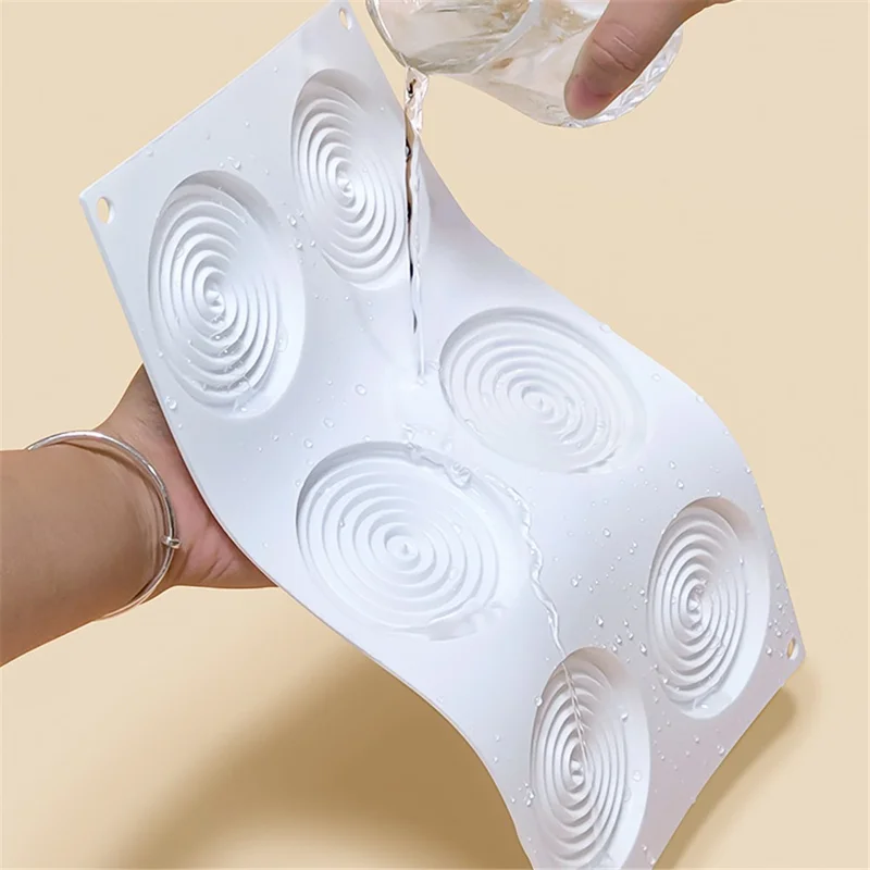 Molde de Bolo de Mousse com Formato de Espiral de Mosquito de 6 Células, Silicone para Decoração de Bolos DIY (Sem Certificado da FDA, Livre de BPA)