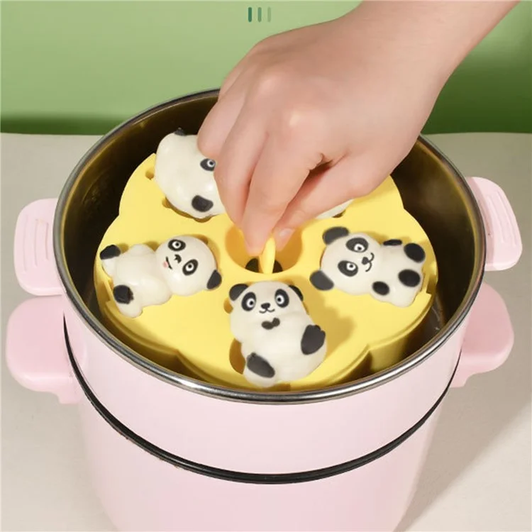 Cute Panda Shape Silicone Baby Food DIY Mold Steamed Cake Maker (No FDA) - Yellow