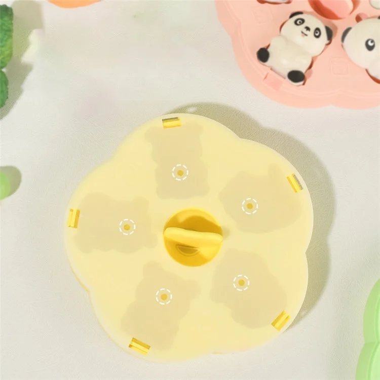 Cute Panda Shape Silicone Baby Food DIY Mold Steamed Cake Maker (No FDA) - Yellow