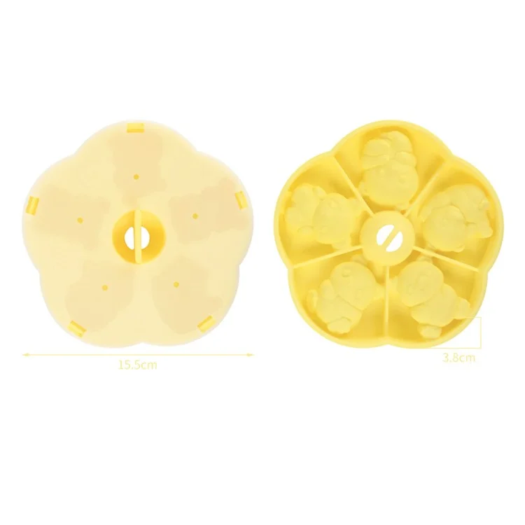 Cute Panda Shape Silicone Baby Food DIY Mold Steamed Cake Maker (No FDA) - Yellow