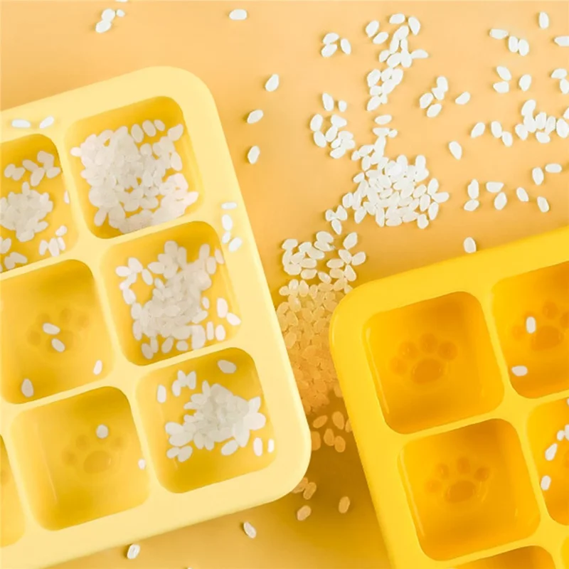 8 Grids Cat Paw Silicone Ice Mold Kitchen Baby Food DIY Maker (No FDA) - Sky Blue