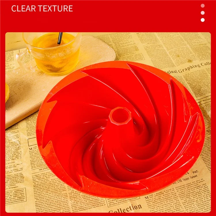 3D Spiral Shape Silicone Bundt Cake Mold DIY Bread Bakeware Tool (No FDA)