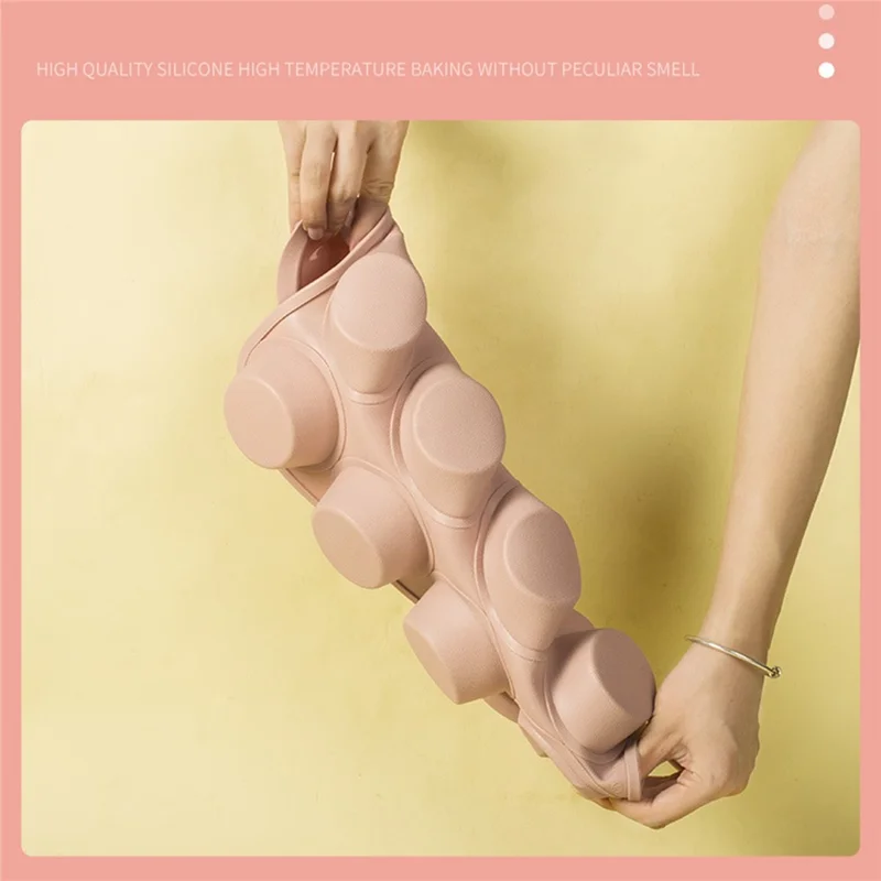 12-Cell Muffin Cup Cake Silicone Mold Chocolate Cake Baking Mold (BPA-Free, No FDA Certificate) - Cyan