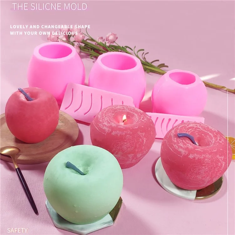 Apple Shape Mousse Mold DIY Scented Candle Silicone Mold (BPA-Free, No FDA Certificate) - SX-SW-67