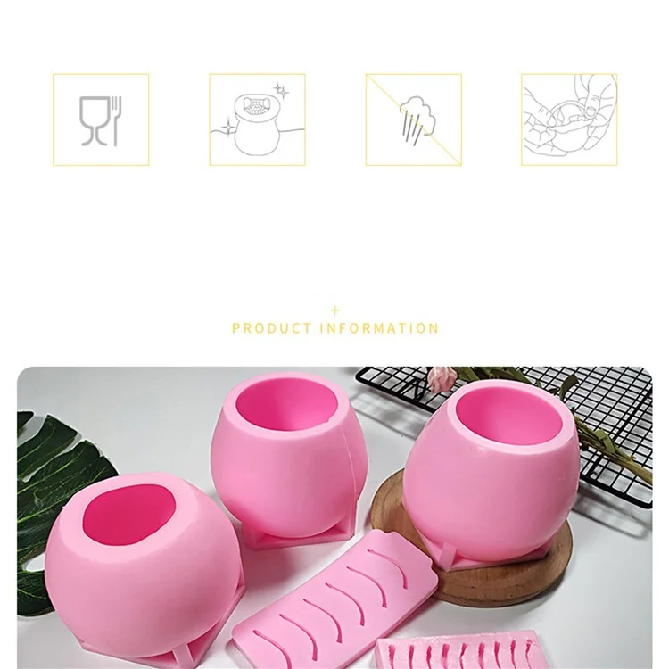 Apple Shape Mousse Mold DIY Scented Candle Silicone Mold (BPA-Free, No FDA Certificate) - SX-SW-67