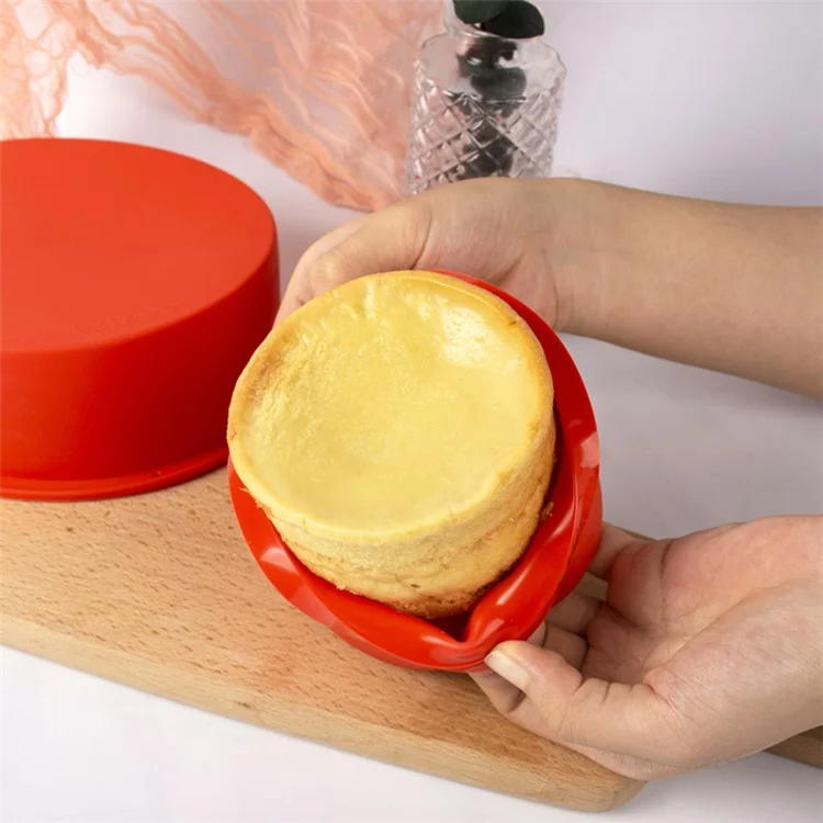 DG-414 6-inch Cake Pan Silicone Baking Mold Round Chiffon Cake Making Mold (BPA-Free, No FDA Certificate)