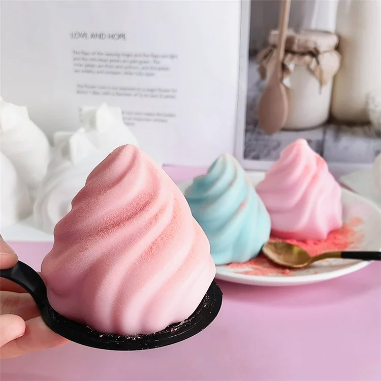 Spiralförmige französische Mousse-Kuchen-Silikonform DIY Pudding Gelee Backwerkzeug (BPA-frei, kein FDA-Zertifikat) 