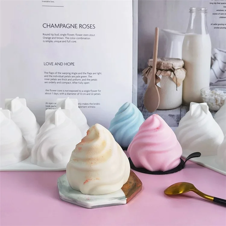 Spiralförmige französische Mousse-Kuchen-Silikonform DIY Pudding Gelee Backwerkzeug (BPA-frei, kein FDA-Zertifikat) 