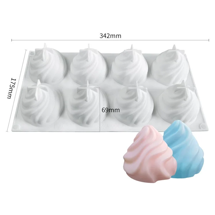 Spiralförmige französische Mousse-Kuchen-Silikonform DIY Pudding Gelee Backwerkzeug (BPA-frei, kein FDA-Zertifikat) 