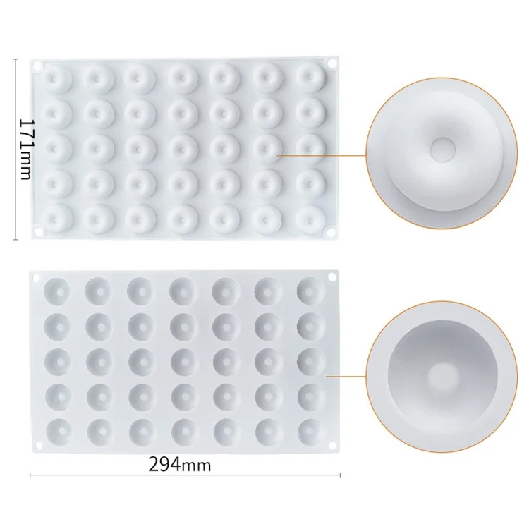 Stampo in silicone a 35 griglie per torte francesi alla mousse, torte della luna, e altro ancora (senza BPA, senza certificazione FDA) - Button