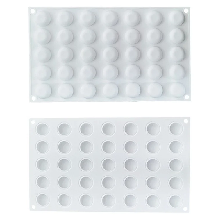 35 moldes de silicona DIY Baking Pudding Mousse Cake Mold Kitchen Tool (sin certificado de la FDA) - Plano Redondo