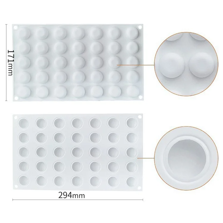 35 moldes de silicona DIY Baking Pudding Mousse Cake Mold Kitchen Tool (sin certificado de la FDA) - Plano Redondo