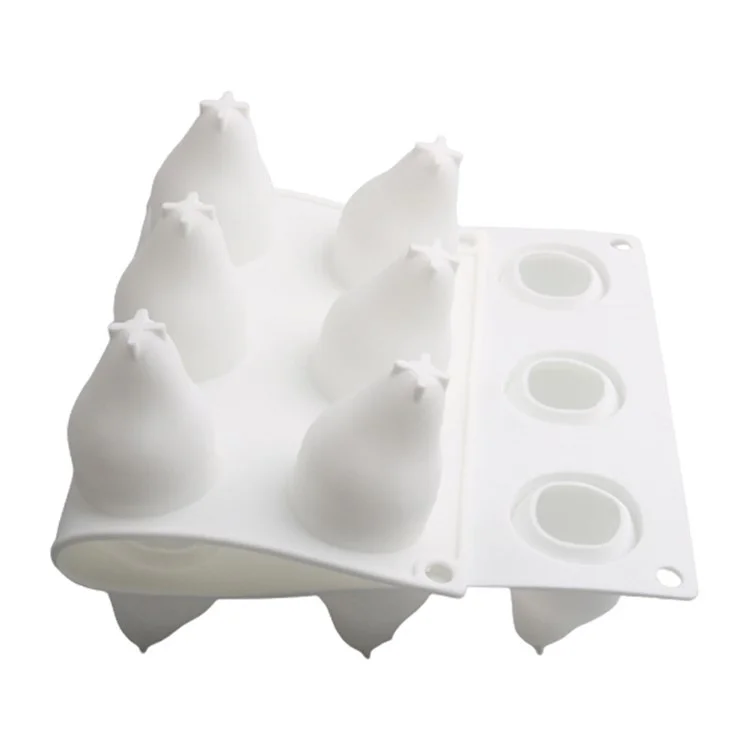 Moule à gâteau en forme de fruits à 8 cellules pour desserts en silicone (sans FDA, sans BPA) - Poire