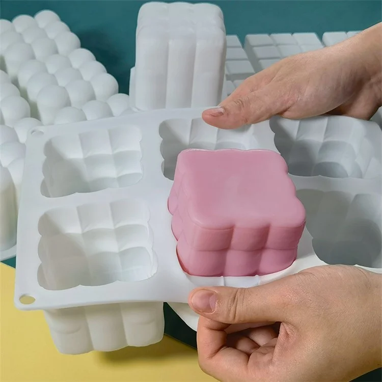 Molde de silicona en forma de cubo mágico 3D / sofá de 6 cuadrículas para tartas Mousse (sin BPA, sin certificado de la FDA) - Sofá
