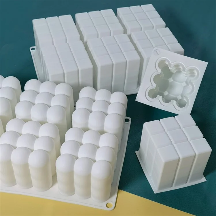 Molde de silicona en forma de cubo mágico 3D / sofá de 6 cuadrículas para tartas Mousse (sin BPA, sin certificado de la FDA) - Sofá