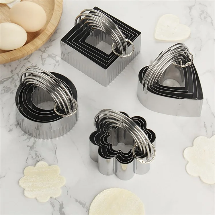 5pcs / Setzen Sie Edelstahl -keksschneider Mit Griff -mousse -kuchen -backform (BPA Frei, Keine FDA) - Lebkuchenmann