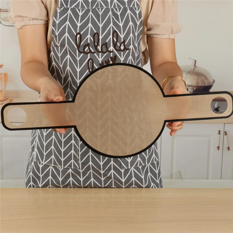 Dutch Oven Bread Baking Pad Long Handles Sling Non-stick Dough Transfer Pad (BPA Free, No FDA) - Brown