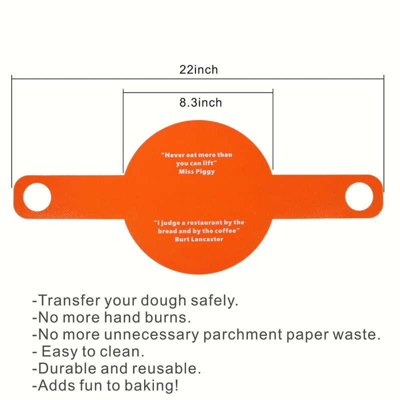 Dutch Oven Bread Baking Pad Long Handles Sling Non-stick Dough Transfer Pad (BPA Free, No FDA) - Brown