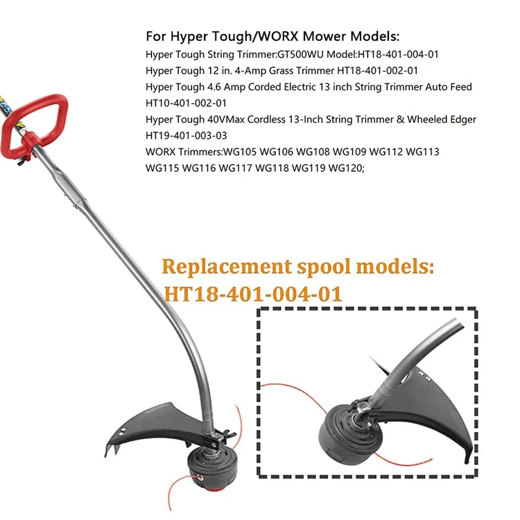1Pc Line Spool for Hyper Tough String Trimmer / Worx WG117 / WG118 Nylon Rope Wire Reels, HT18-401-004-01