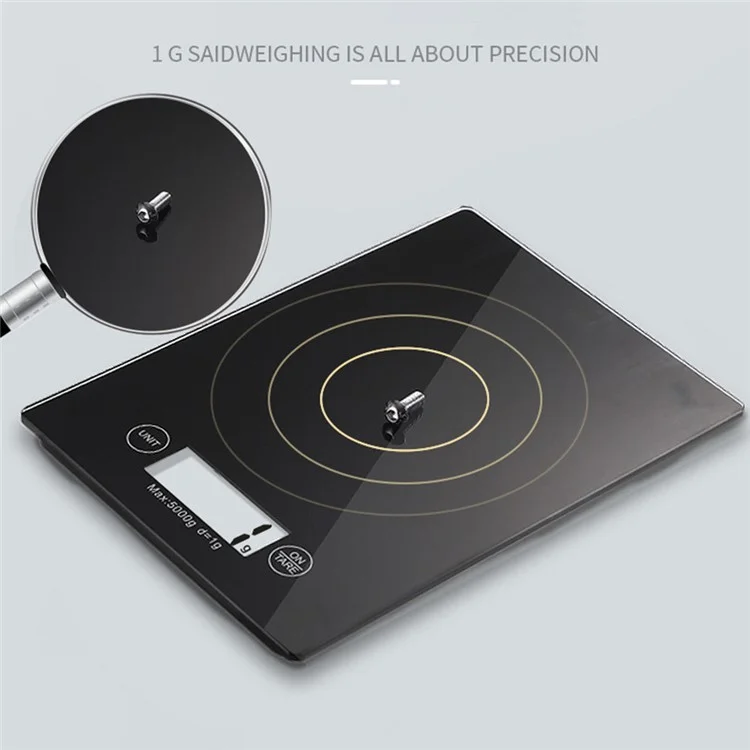 Capacité de Chargement de 5 kg Food Kitchen Scale Plate-forme de Pesage Numérique (pas de Certification Fda, BPA Gratuit) Pour la Cuisson, la Cuisson, la Perte de Poids