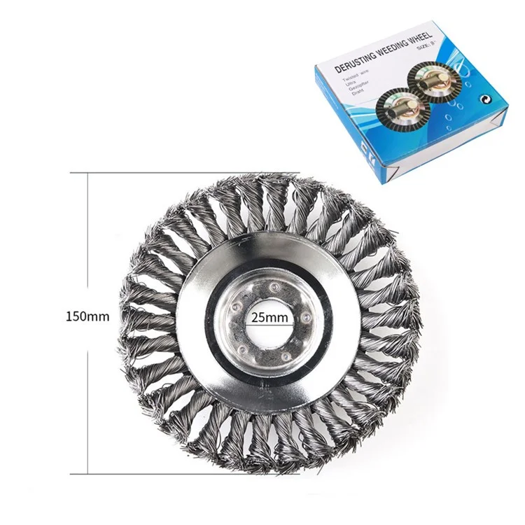 PR8-06 6 Zoll 150mm Stahlseilrad Garten Unkrauthobel Rasenmäher Grass Trimmer Brush Cutter Tool