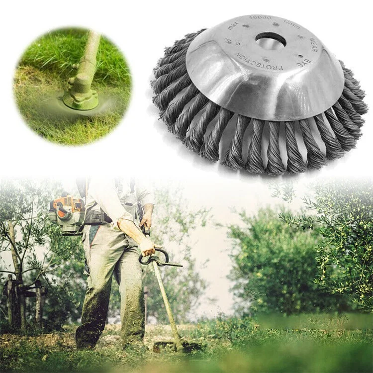 PR8-06 6 Zoll 150mm Stahlseilrad Garten Unkrauthobel Rasenmäher Grass Trimmer Brush Cutter Tool