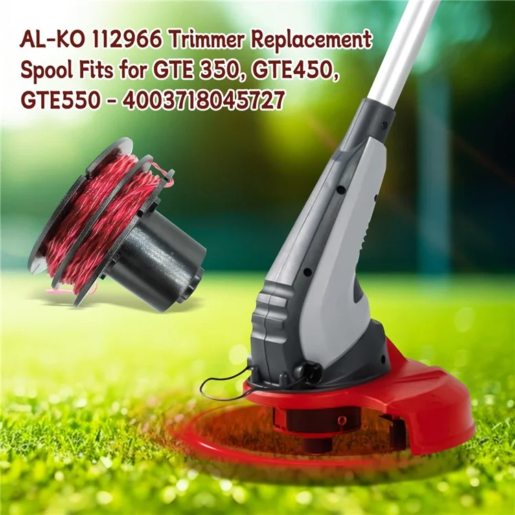 For AL-KO GTE 350 / GTE 450 / GTE 550 Lawn Trimmer 4 Line Spool + 1 Spool Cap Replacement Parts, 112966